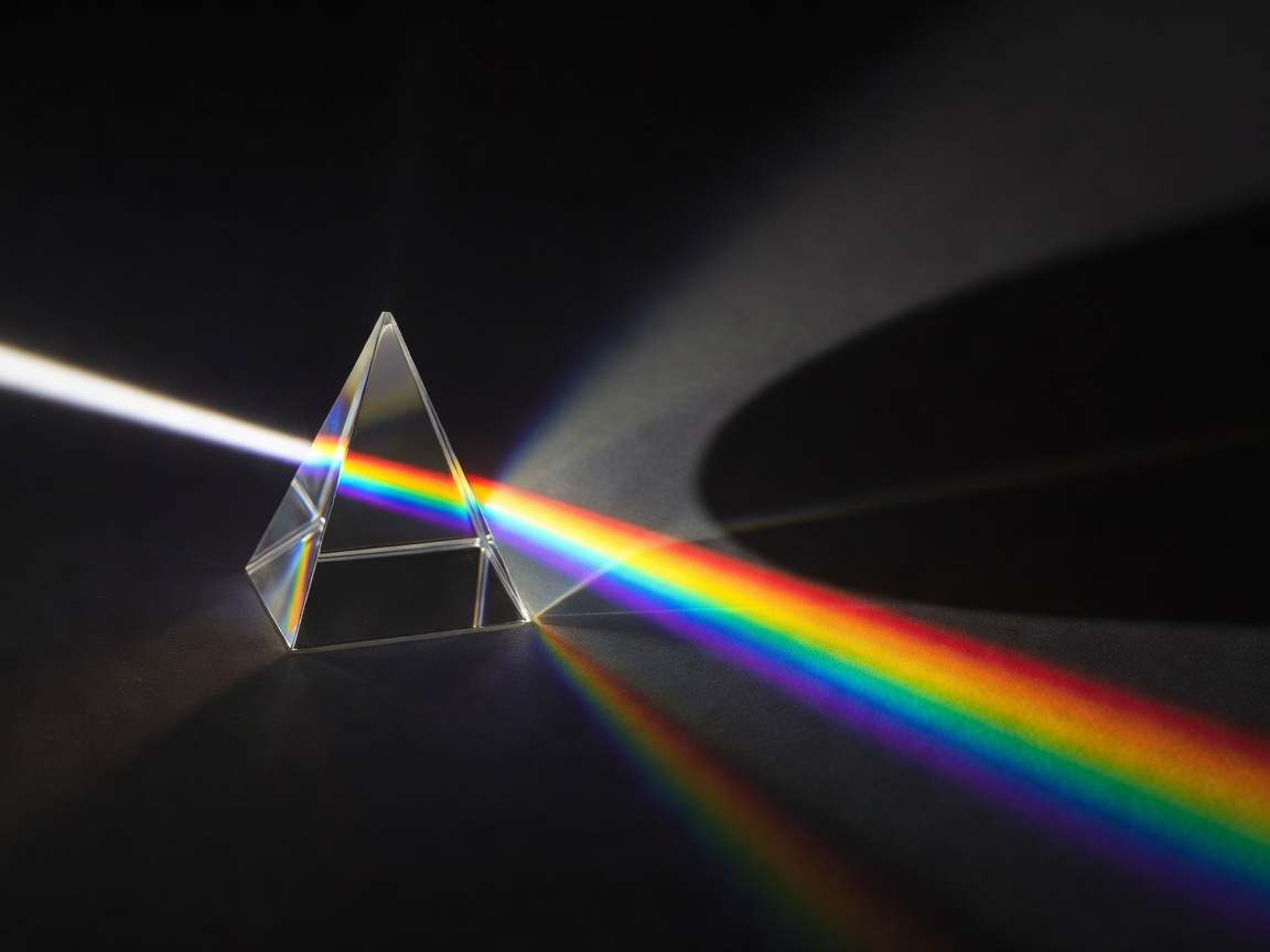 Prism reflecting light representing The Dark Side of the Moon